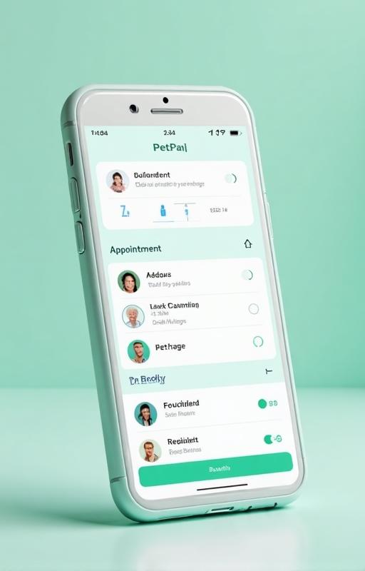 The PetPage portal app on a phone