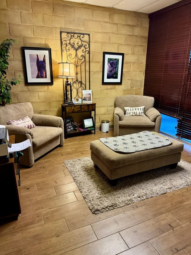 Our comfortable consultation room where families spend peaceful time with their pets